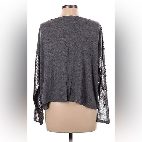 Prins Silver Sequined Long Sleeve Top, Size Large - Picture 2 of 2